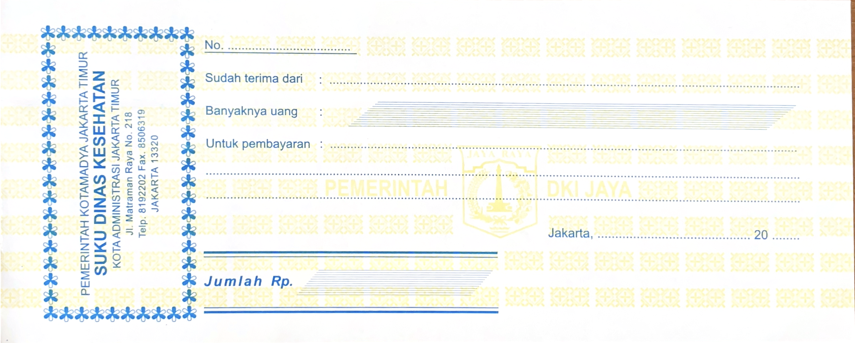 Watermark Blanko Kwitansi DKI Jakarta